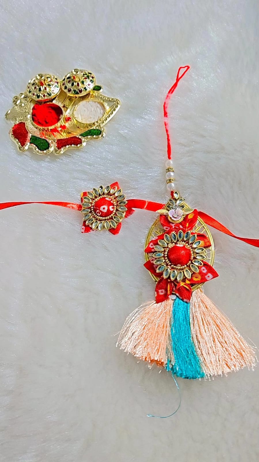 Bhai Bhabhi Pretty Bonds Rakhi & Lumba Bracelet Gift Box – Artofa